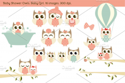 Baby Shower Owls. Baby Girl.