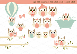 Baby Animal Clipart Baby Shower Baby Shower Owls Baby Girl | HandandBeak