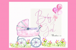 Girl Baby Shower Clipart | Pink Baby