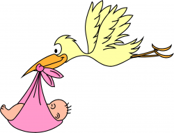 Stork With Baby Girl Clip Art N4 free image