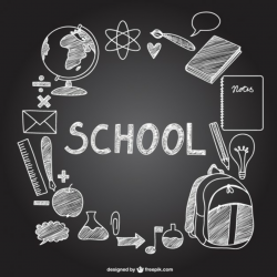 School icons on chalkboard Vector | Free Download