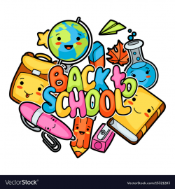 Back to school kawaii design with cute education