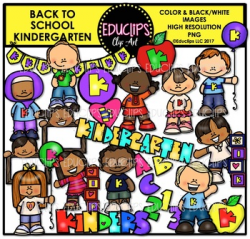 Back To School Kindergarten Clip Art Bundle {Educlips Clip Art}