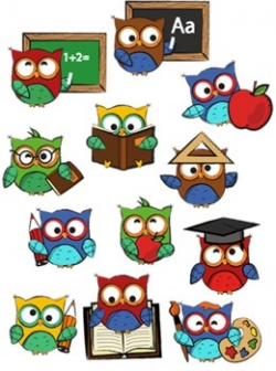 Back To School Owls Clipart By Clipartino | Teachers Pay Teachers ...