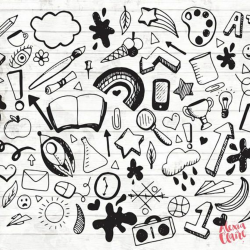 Back to School Clipart Hand Drawn Doodle Clipart Vector | Bible ...