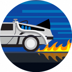 Delorean fast fire transport transportation vehicle icon ...