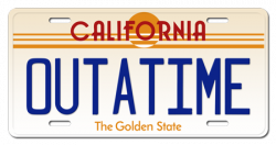 Details about Back To The Future Movie License Plate California OUTATIME  Delorean Replica Tag