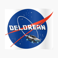 Back to the Future - DeLorean + Nasa Logo | Poster