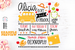 School Chart Back to School - School Template Cut File