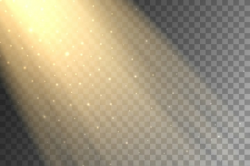 Light ray on transparent background