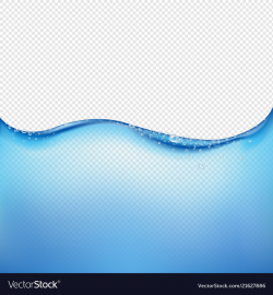 Blue water wave transparent background