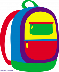 Colorful Backpack Clipart - Sweet Clip Art