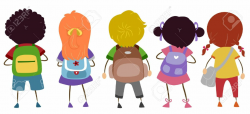Clipart Kids With Backpacks