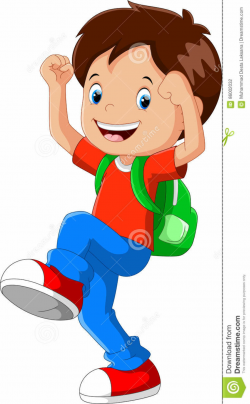 Kid With Backpack Clipart