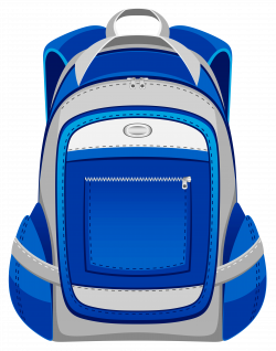 Blue and Grey Backpack PNG Vector Clipart | Gallery ...