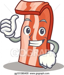 Vector Art - Thumbs up bacon character cartoon style ...