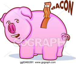 Vector Art - Bacon pig cartoon. Clipart Drawing gg63465391 ...