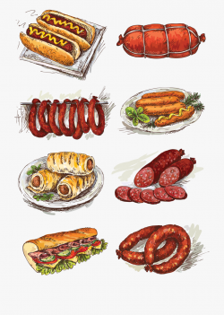 Sausage Roll Bacon Illustration - Колбаса Рисунок ...