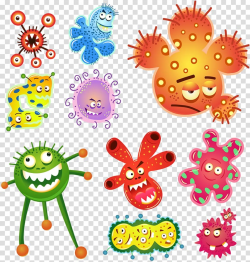 Microorganism Cartoon Bacteria, Cute Little Monster ...