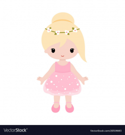 Cute baby ballerina in pink dress clipart