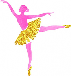 Amazon.com: Pretty Pink Gold Ballerina Dancer Cartoon ...