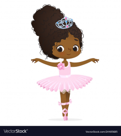 Cute african pink princess girl ballerina dance