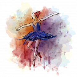 Ballet Dancer Watercolor painting Balerin - Vector ballet ...