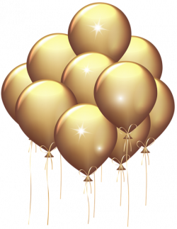 Gold Balloons Transparent Clip Art Image | bb | Gold balloons ...