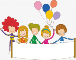 Vector Cartoon Kids Get Balloon Material, Cartoon Clipart, Kids ...
