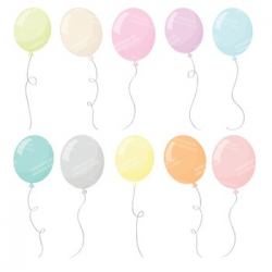 Premium Pastel Party Balloons Clipart & Vectors for Crafting, Invitations &  More