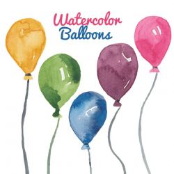 Watercolor Balloon clipart birthday party clip art Balloons graphics ...