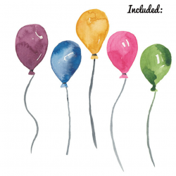 Watercolor Balloon clipart birthday party clip art Balloons graphics ...