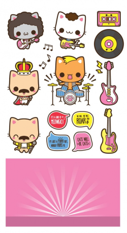 Kawaii clipart, rock star clipart, rock band clipart, kawaii ...