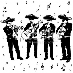 mariachi black and white illustration - Google Search ...