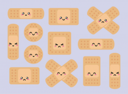 Premium Vector Clipart Kawaii Bandaids Cute Bandaids in 2019 ...
