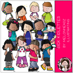 Sick Kidlettes clip art - Melonheadz Clipart
