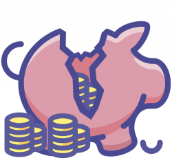Broken piggy bank | Public domain vectors