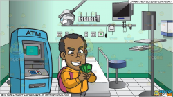 clipart #cartoon A Black Guy Counting Money After ...