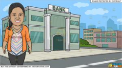 A Smiling Dental Office Receptionist and Outside A Bank Background