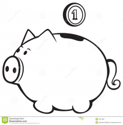 Free Piggy Bank Black And White, Download Free Clip Art ...