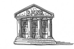 Old Bank Building Symbol Drawing in 2019 | Black, white ...