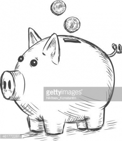 vector sketch illustration - piggy bank Clipart Image | + ...