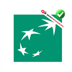 Green square white stars Logos