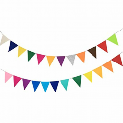 Amazon.com: Misscrafts 16.4 Feet Pennant Banners Total 24pcs Felt ...