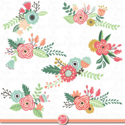 Floral Banners clipart pack \