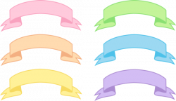 Six Pastel Banners Set - Free Clip Art