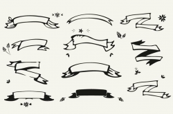 Doodle Ribbon Banner Vector Clipart ~ Illustrations ~ Creative Market