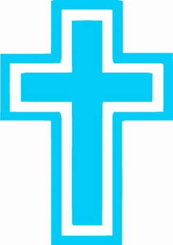 Blue Baptism Cross No Background Fill Clipart - Clip Art Library