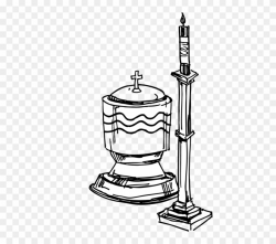 Baptismal Font - Baptism Candle Clipart - Png Download ...