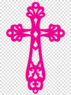 Pink cross illustration, Christian cross Crucifix Baptism ...